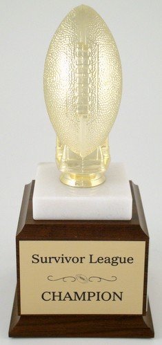 Golden Football Trophy on Small Walnut Finish Base - Schoppy's Since 1921