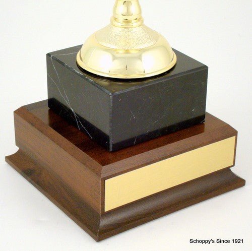 Golf Cup Trophy on Black Marble and Wood Base-Trophies-Schoppy's Since 1921