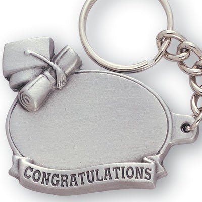 Graduation Sculptured Genuine Pewter Key Chain - Schoppy's Since 1921