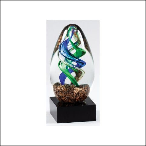 Green and Blue Swirl Art Glass - Schoppy's Since 1921