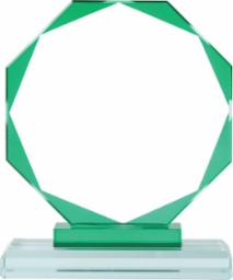 Green Trim Crystal Octagon - Schoppy's Since 1921