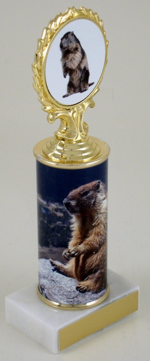 Groundhog Custom Column Logo Trophy - Schoppy's Since 1921