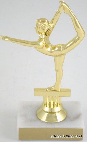 Gymnastics Trophy with Hawaiian Print Custom Round Column-Trophies-Schoppy's Since 1921