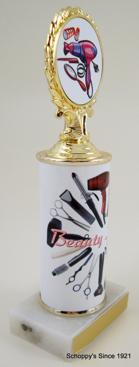 Hair Salon Custom Column Logo Trophy - Schoppy's Since 1921