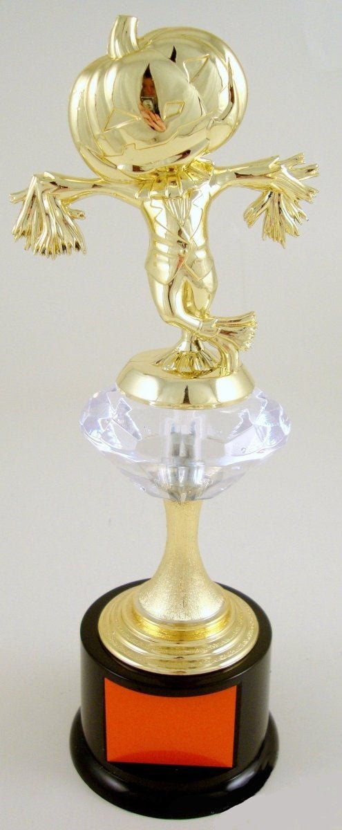 Halloween Figure Trophy on Black Round Base with Diamond Riser - Schoppy&