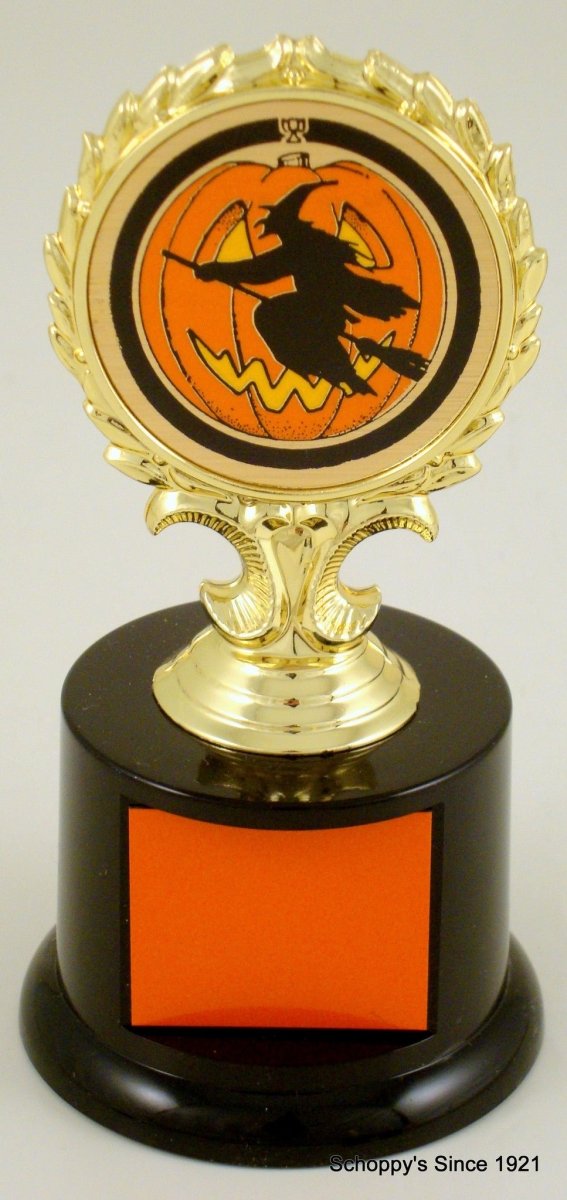 Halloween Trophy With Logo on Black Round Base - Schoppy's Since 1921