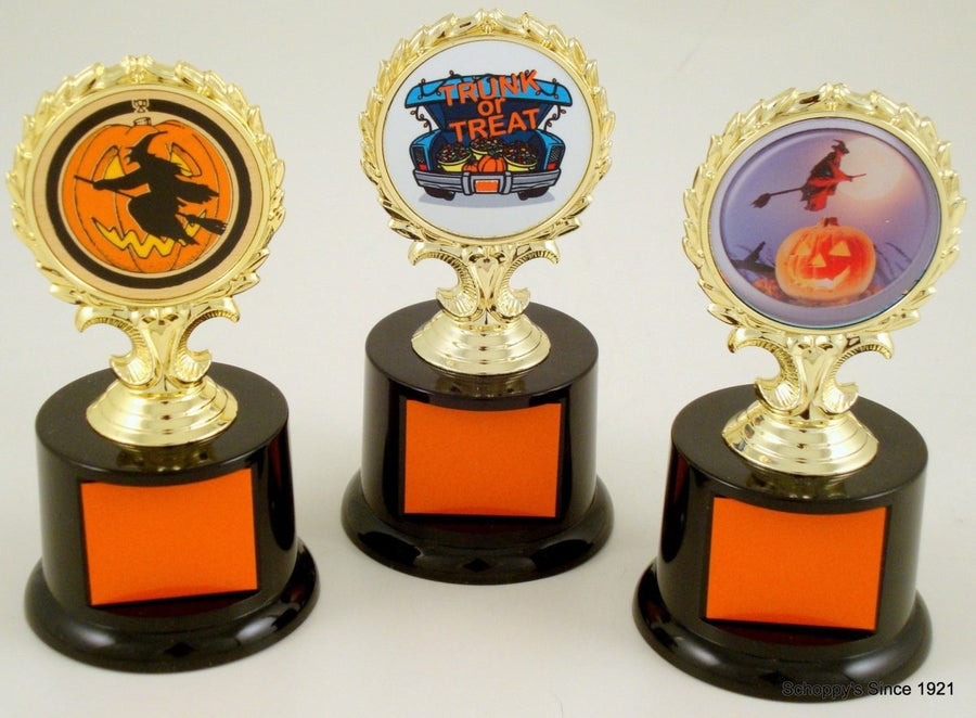 Halloween Trophy With Logo on Black Round Base - Schoppy's Since 1921