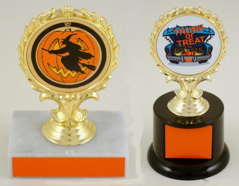 Halloween Trophy With Logo on Black Round Base - Schoppy's Since 1921