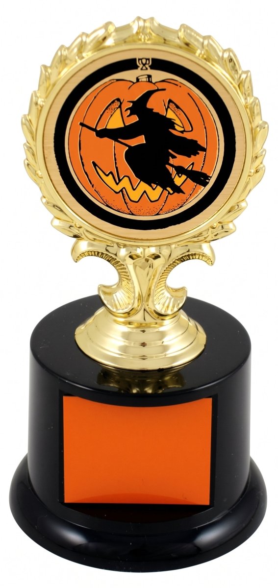 Halloween Trophy With Logo on Black Round Base - Schoppy's Since 1921