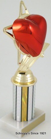 Heart Star Trophy on 3" Column - Schoppy's Since 1921