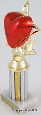 Heart Star Trophy on 3" Column - Schoppy's Since 1921