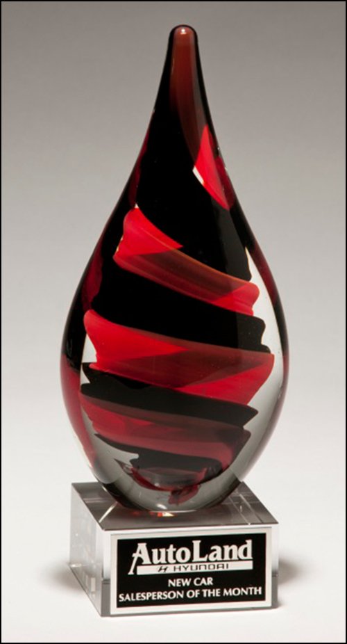 Helix Art Glass Award with Glass Base - Schoppy's Since 1921