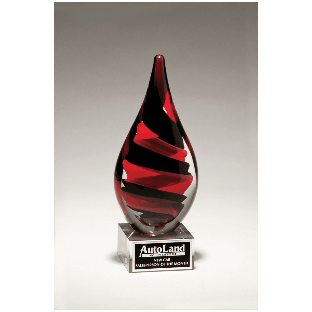 Helix Art Glass Award with Glass Base - 8.5" Tall - Schoppy's Since 1921
