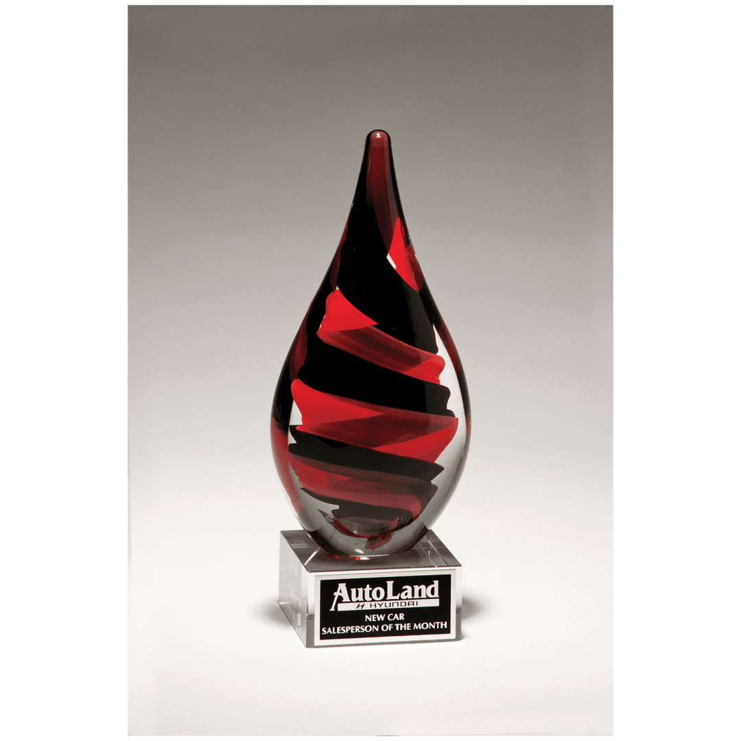 Helix Art Glass Award with Glass Base - 8.5" Tall - Schoppy's Since 1921