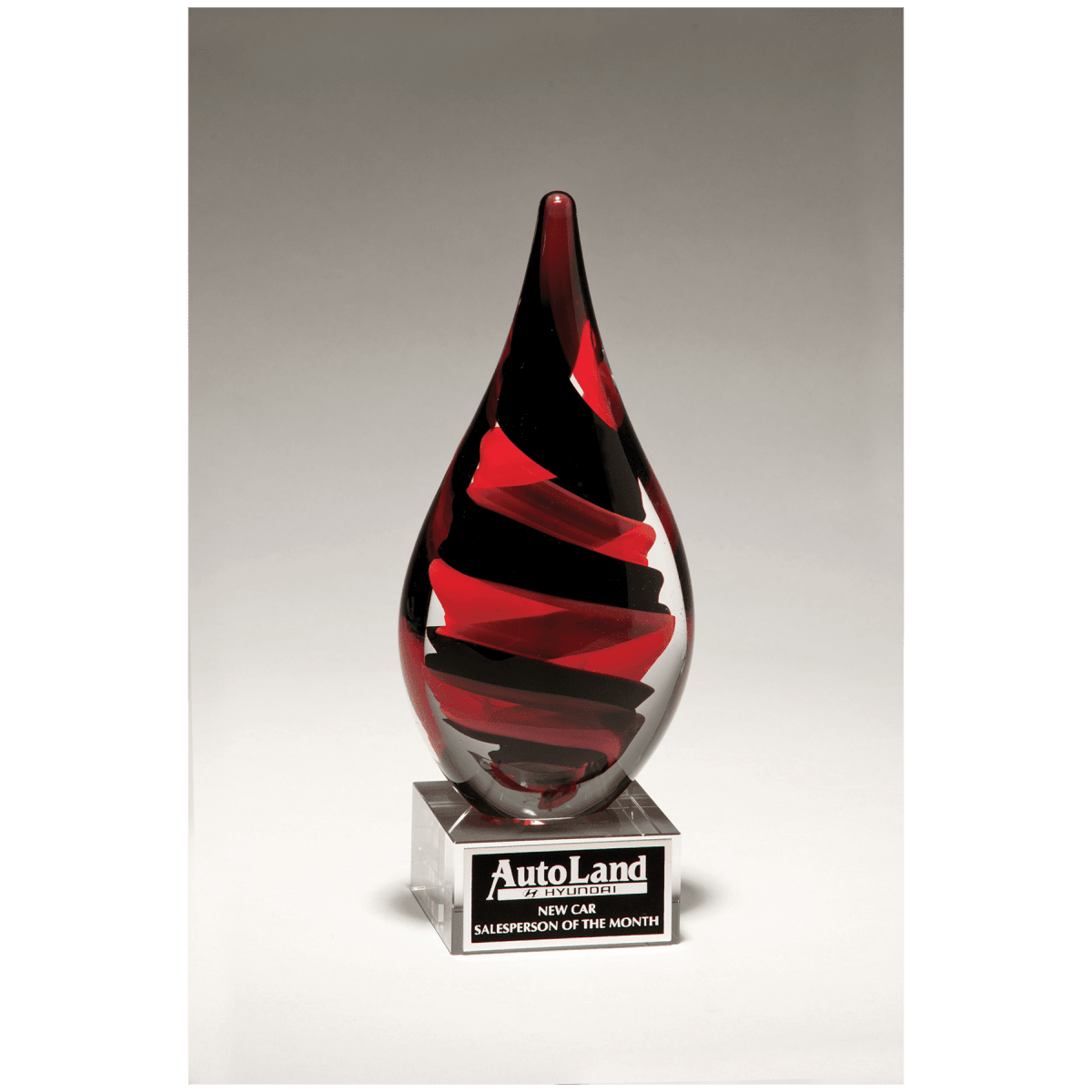 Helix Art Glass Award with Glass Base - 8.5" Tall - Schoppy's Since 1921