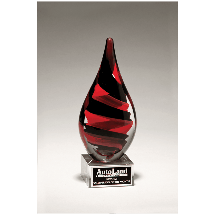 Helix Art Glass Award with Glass Base - 8.5" Tall - Schoppy's Since 1921