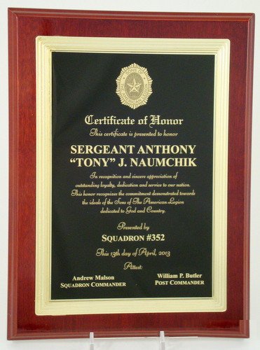 High Gloss Mahogany Frame Plaque-Plaque-Schoppy's Since 1921