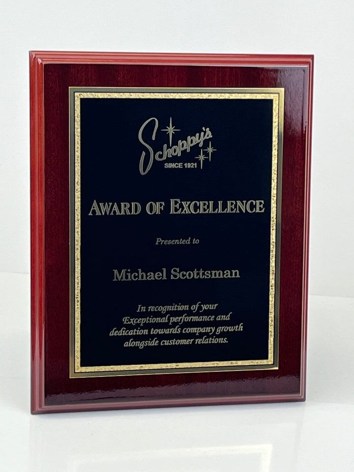 High Gloss Mahogany Plaque - Schoppy's Since 1921