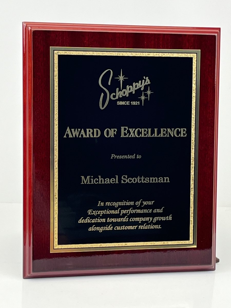 High Gloss Mahogany Plaque - Schoppy's Since 1921