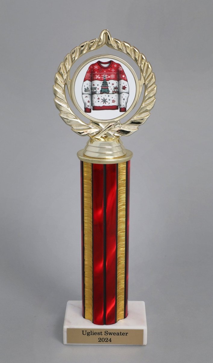 Holiday Ugly Sweater Logo Trophy - Schoppy's Since 1921