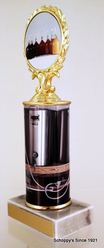 Homebrew Custom Column Logo Trophy - Schoppy's Since 1921