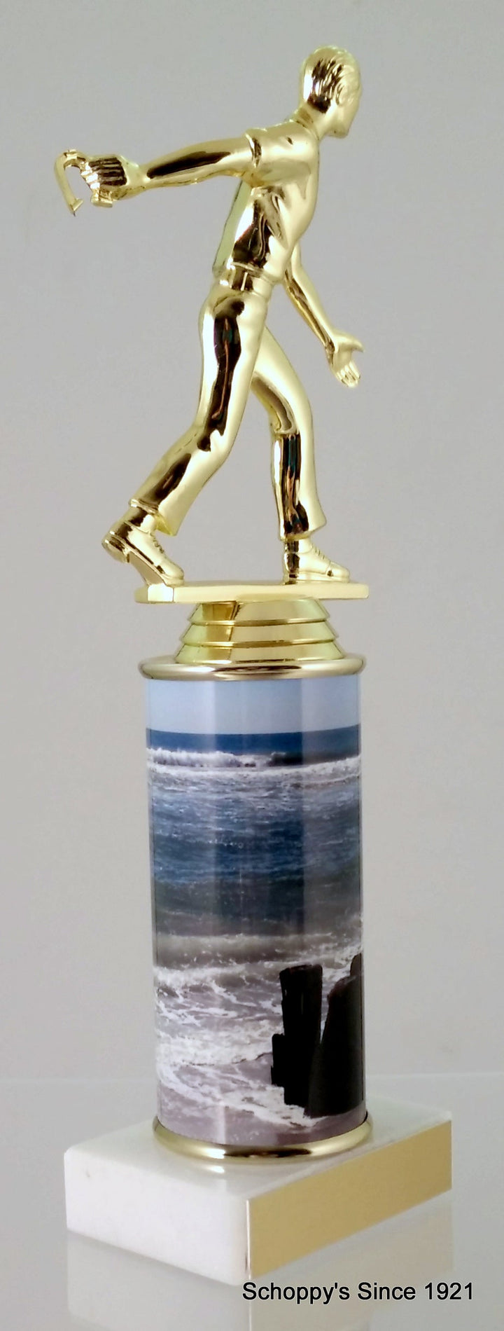 Horseshoes Trophy With Beach Metal Column On Marble-Trophy-Schoppy's Since 1921