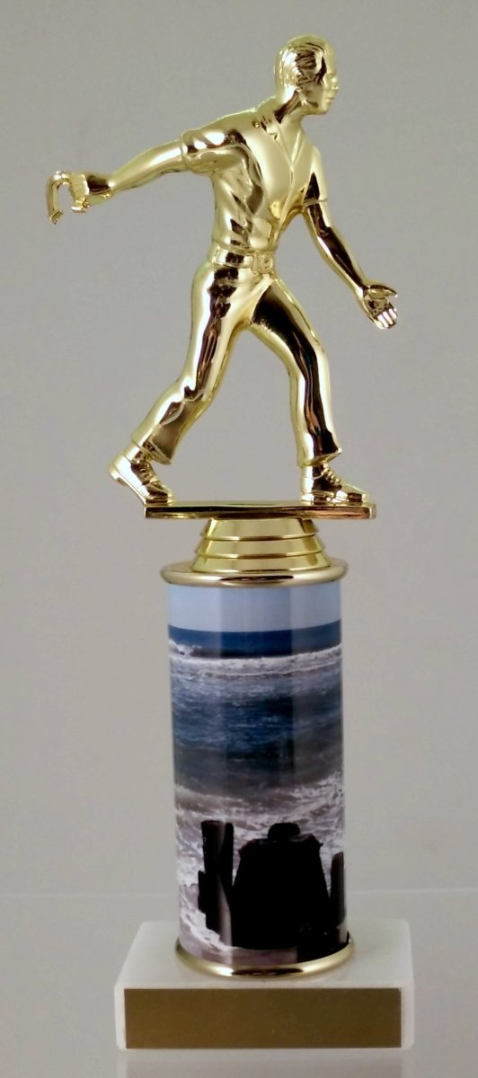 Horseshoes Trophy With Beach Metal Column On Marble - Schoppy's Since 1921