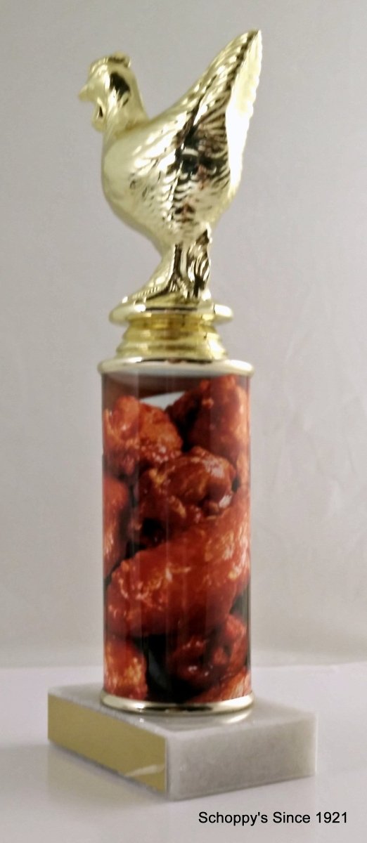 Hot Wing Chicken Figure Custom Column Trophy - Schoppy's Since 1921