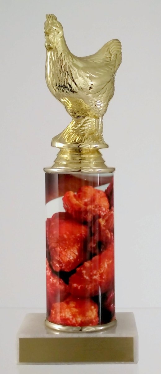 Hot Wing Chicken Figure Custom Column Trophy - Schoppy's Since 1921