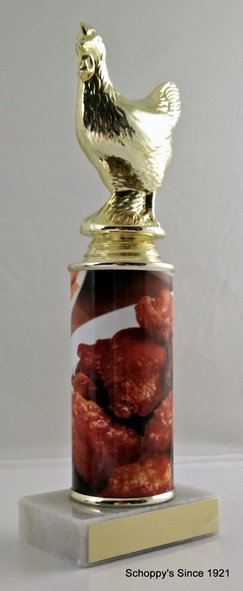 Hot Wing Chicken Figure Custom Column Trophy - Schoppy's Since 1921