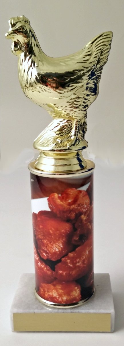 Hot Wing Chicken Figure Custom Column Trophy - Schoppy's Since 1921