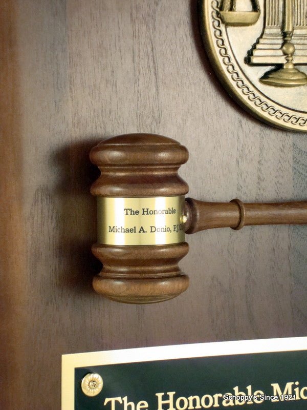 Judge's Gavel Plaque - Schoppy's Since 1921