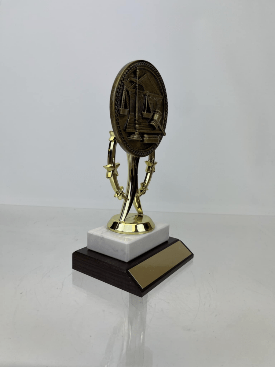 Justice Award on Slant Wood Base - Schoppy's Since 1921