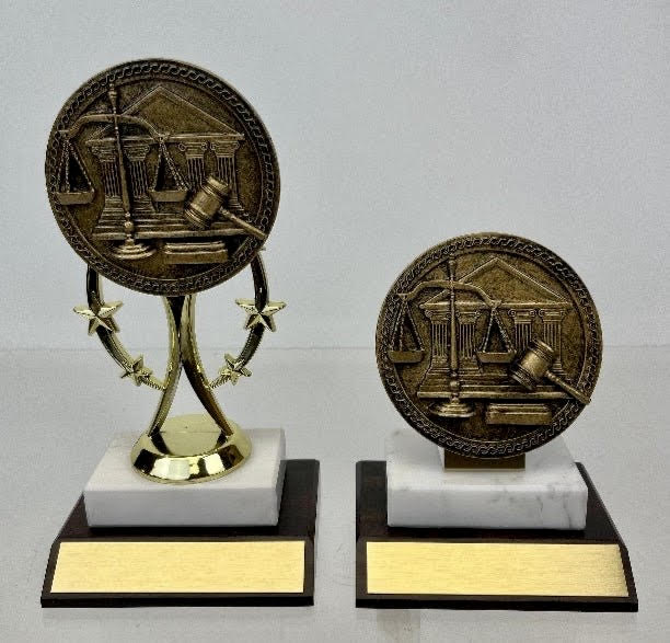 Justice Award on Slant Wood Base - Schoppy's Since 1921