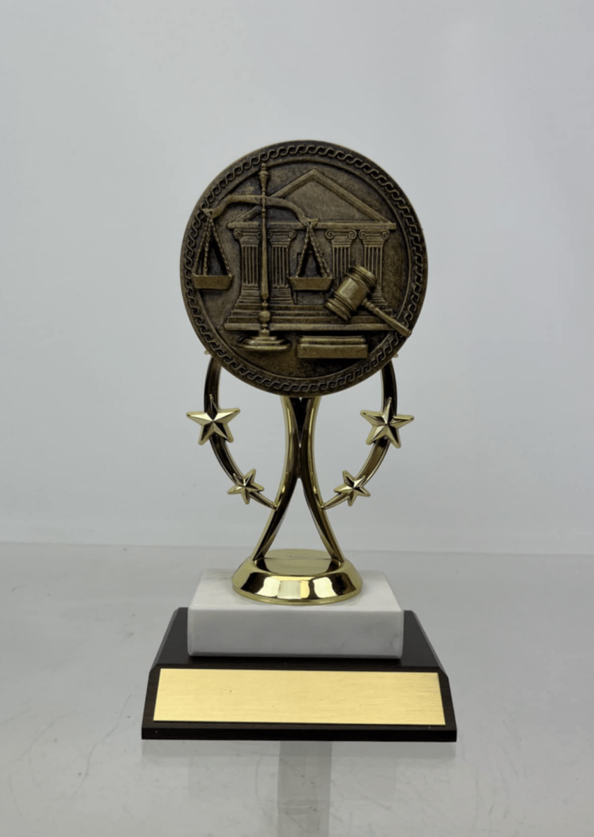 Justice Award on Slant Wood Base - Schoppy's Since 1921