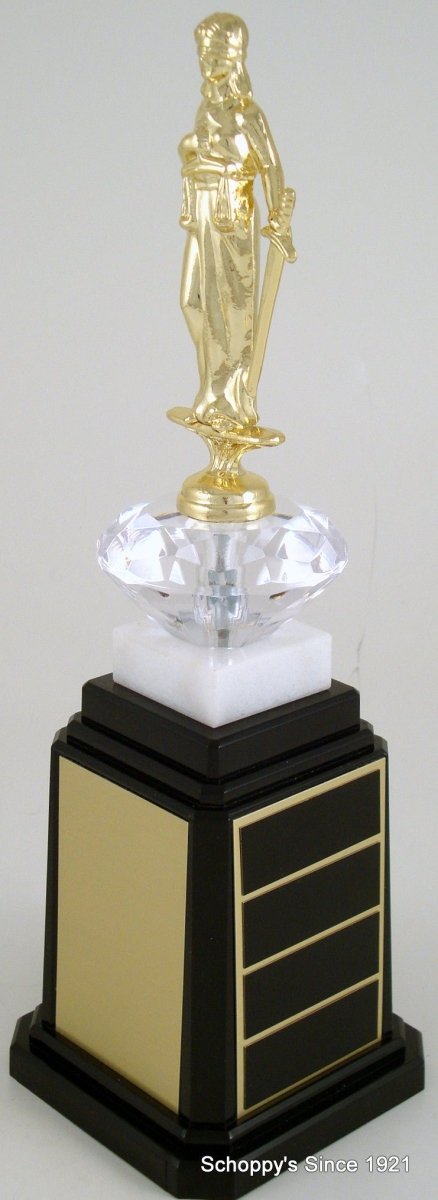 Lady Of Justice Figure Tower Base Trophy - Schoppy's Since 1921