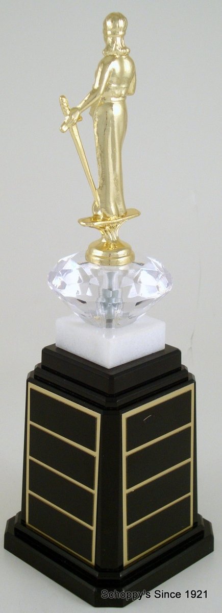 Lady Of Justice Figure Tower Base Trophy - Schoppy's Since 1921