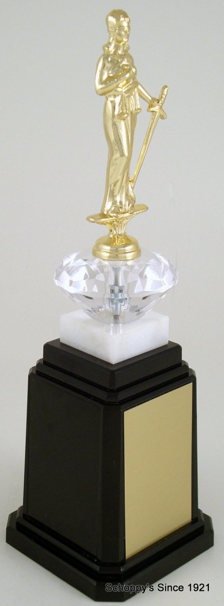 Lady Of Justice Figure Tower Base Trophy - Schoppy's Since 1921