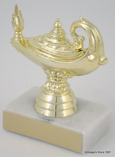 Lamp of Learning Trophy on Marble Base - Schoppy's Since 1921