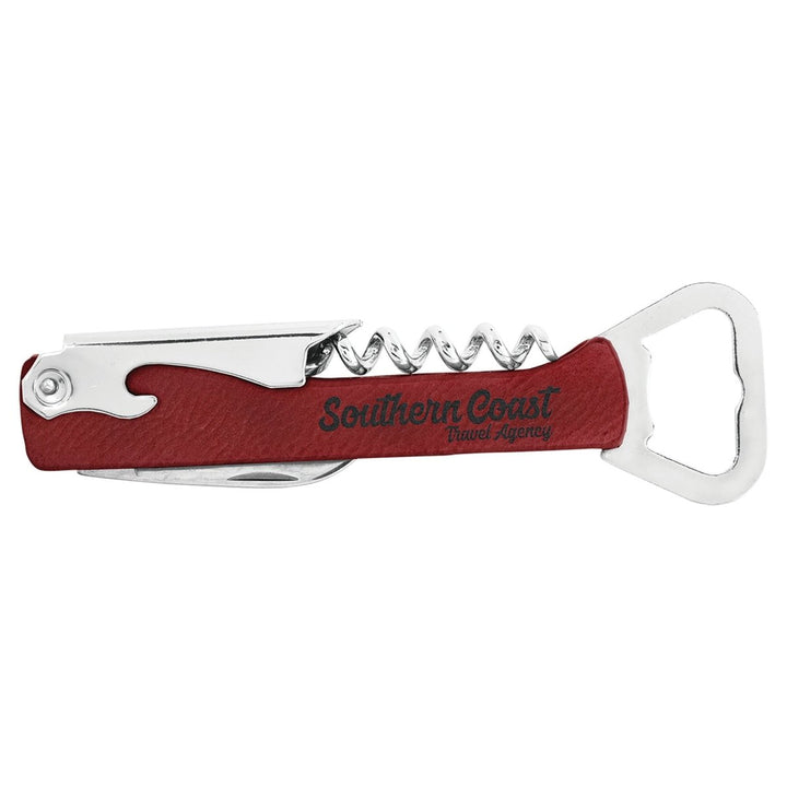 Laserable Leatherette Wine Bottle Opener - Schoppy's Since 1921