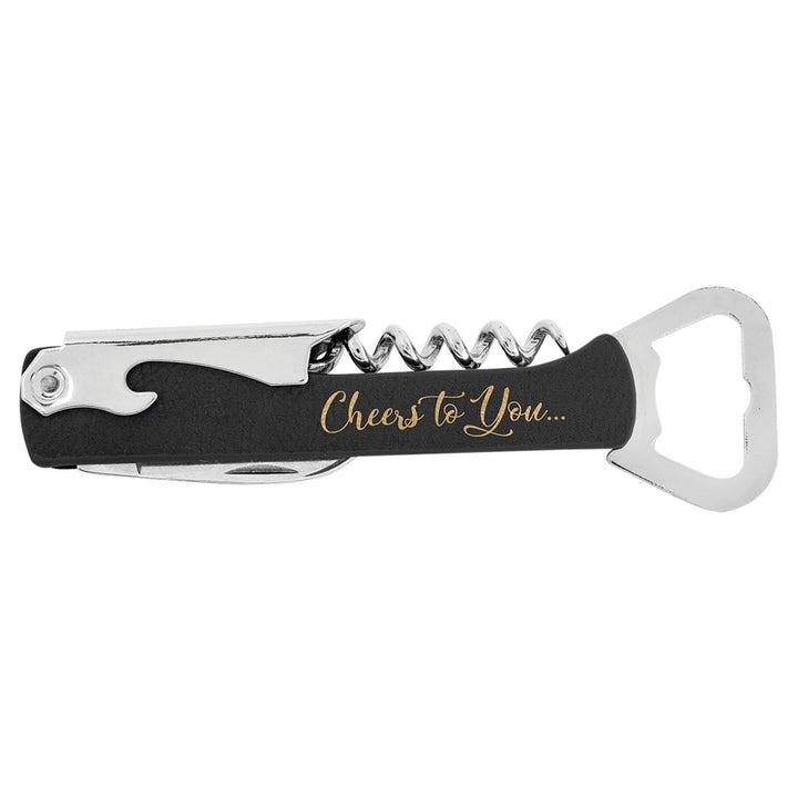 Laserable Leatherette Wine Bottle Opener - Schoppy's Since 1921