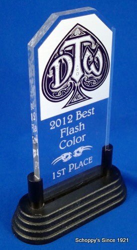 Logo Stand Up Acrylic Trophy Large - Schoppy's Since 1921