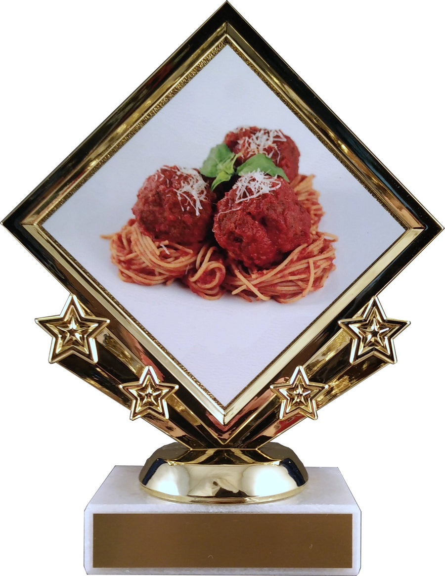 Meatball Diamond Logo Trophy On Marble-Trophy-Schoppy's Since 1921