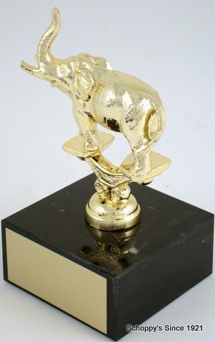 Metal Political Animal Figure Trophy On Black Marble - Schoppy's Since 1921