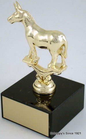 Metal Political Animal Figure Trophy On Black Marble - Schoppy's Since 1921