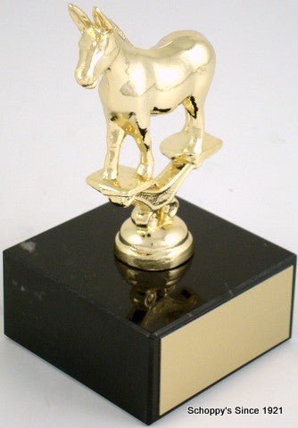 Metal Political Animal Figure Trophy On Black Marble - Schoppy's Since 1921