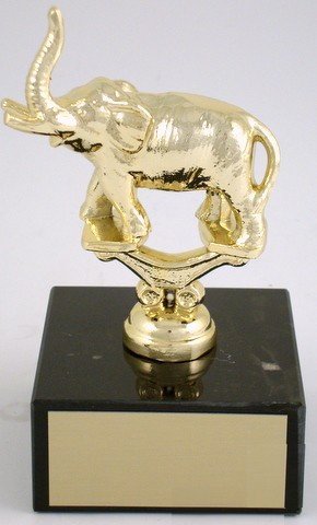 Metal Political Animal Figure Trophy On Black Marble - Schoppy's Since 1921