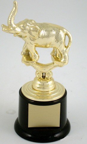 Metal Political Animal Figure Trophy On Black Round Base - Schoppy's Since 1921