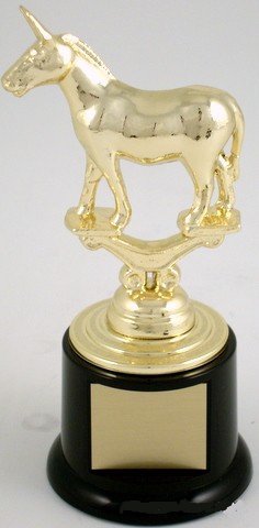 Metal Political Animal Figure Trophy On Black Round Base - Schoppy's Since 1921