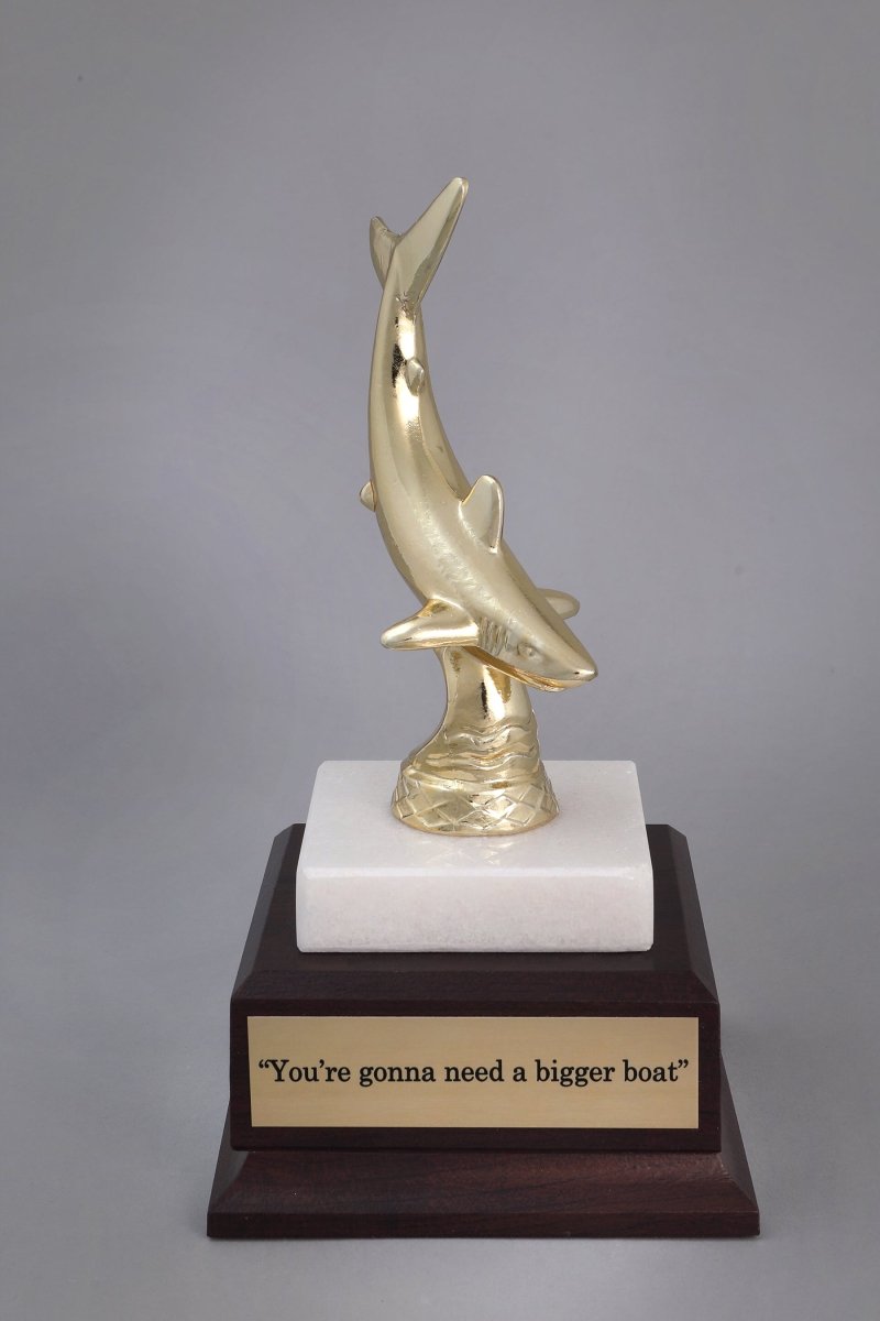 Metal Shark Trophy on Wood Base - Schoppy's Since 1921